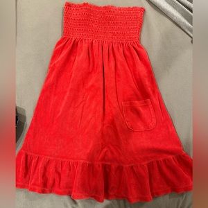 Women’s/girls size L juicy orange/red terrycloth coverup excellent condition